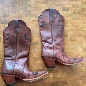 Size 7.5 Womens Justin Reba McEntire Chelsea Cognac Tall Top Boot